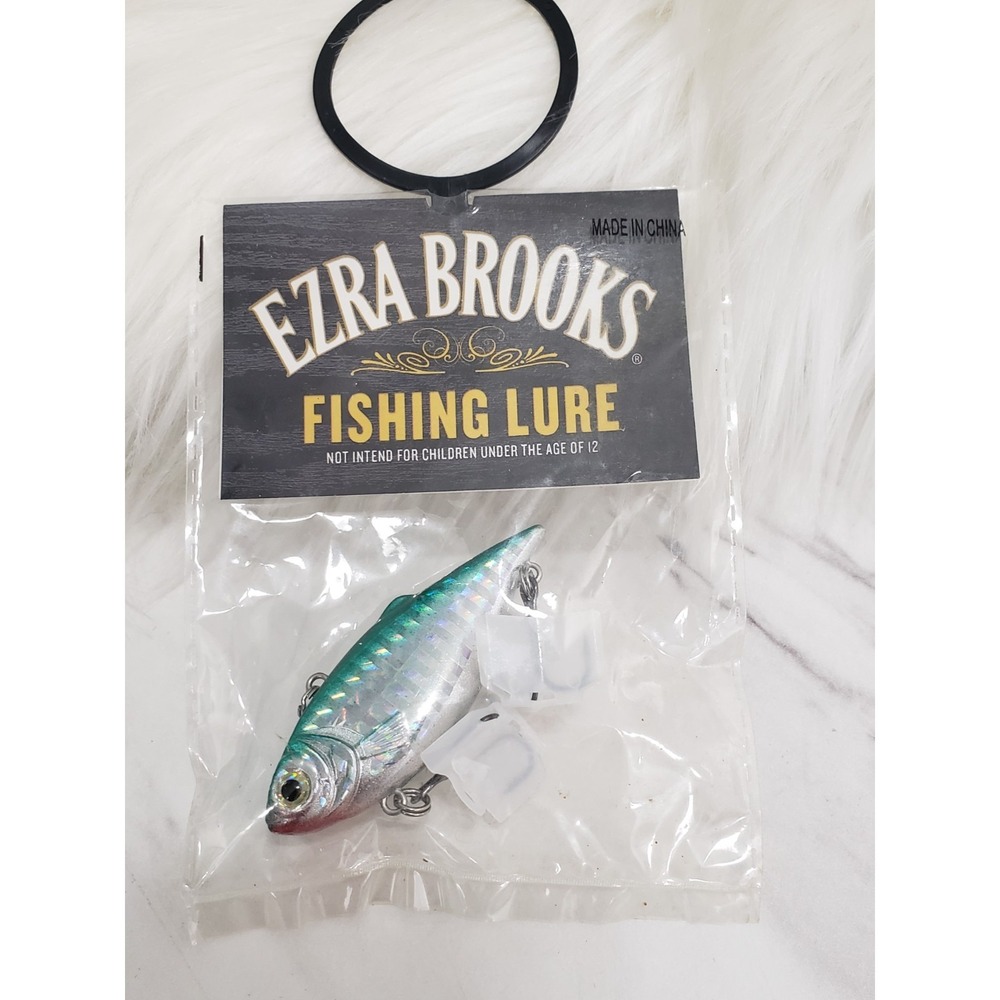 New Ezra Brooks Rattle Trap Fishing Lure Green Blue Silver